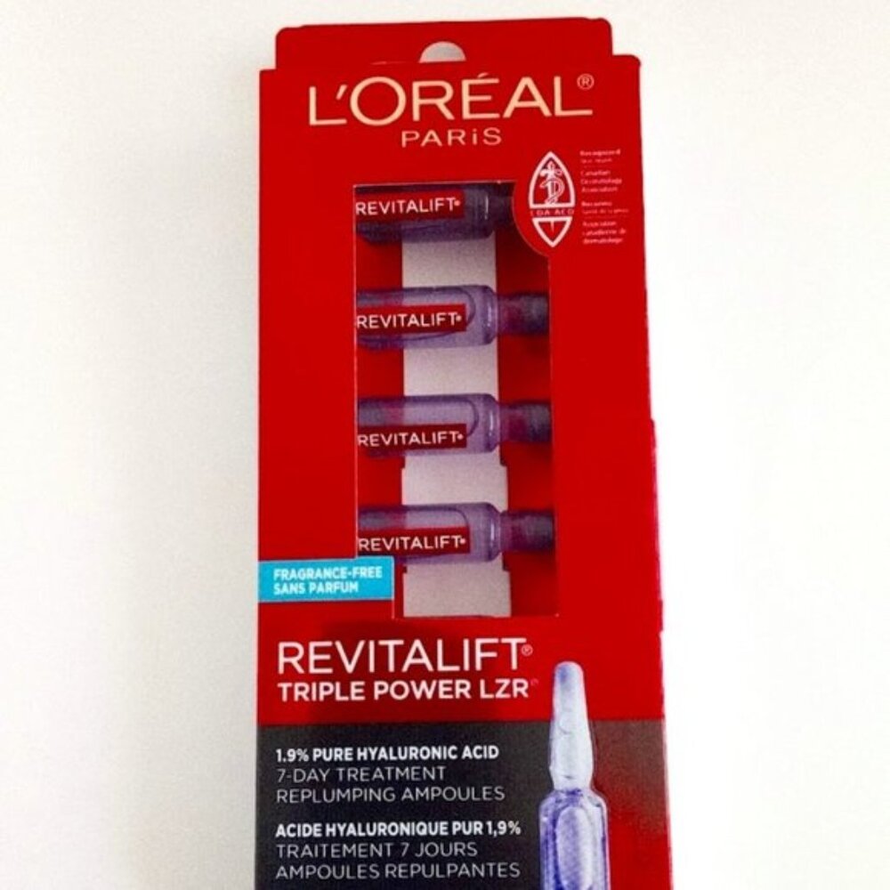 New L'Oreal Paris Rivatalift Triple Power LZR Hyaluronic Acid Serum 7 Day Pack